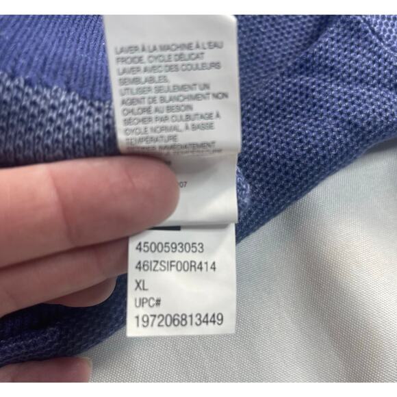 IZOD Mens 12GG Textured Crew Sweater Size XL Skipper Blue NWT - Picture 3 of 8